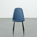 Chaise de salle à manger d'appoint en tissu bleu texturé MILAN