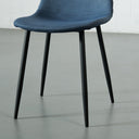 Chaise de salle à manger d'appoint en tissu bleu texturé MILAN