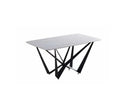 Eliott Table de salle à manger avec plateau en porcelaine - Gris