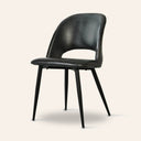 Chaise WALTER en cuir noir – Assise élégante et confortable