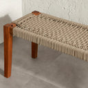 Banc Agave en bois et corde - Beige et naturel