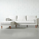 FONDA - Sectionnel en tissu crème – orientation gauche