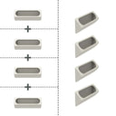 Dalya - Jardinière murale d'extérieur (lot de 4) - Gris