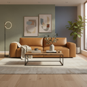 ALINE - Cognac Leather Sofa