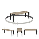 Agave - Wood and Rope Bench -  Beige and Black