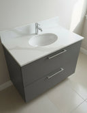 Lavabo ovale en marbre avec crédence 