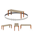 Banc Agave en bois et corde - Beige et naturel