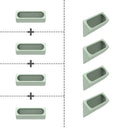 Dalya - Jardinière murale d'extérieur (lot de 4) - Vert sauge