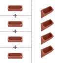 Dalya - Jardinière murale d'extérieur (lot de 4) - Terre cuite